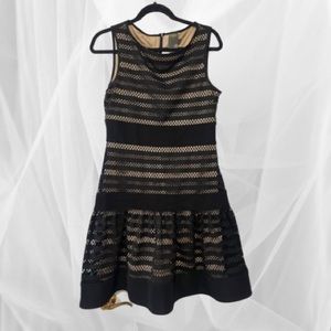 Black and cream cocktail dress